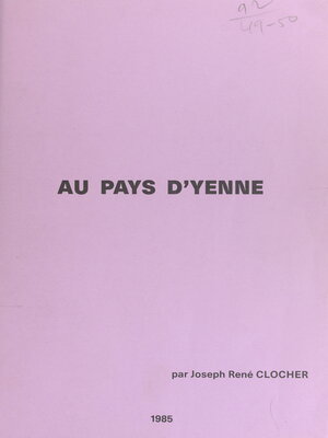 cover image of Au pays d'Yenne